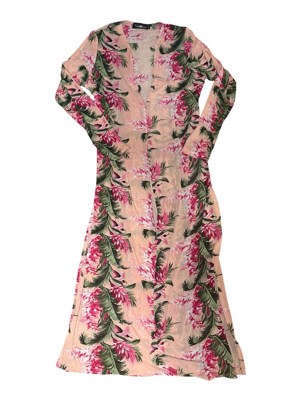 Creation Pink Tropical Summer Swim Maxi Wrap Women's Size Small